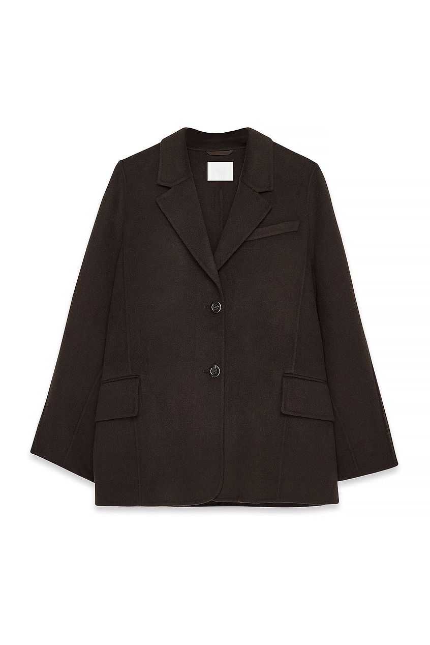 Oversized Wool Blend Sleeve Detail Short Coat