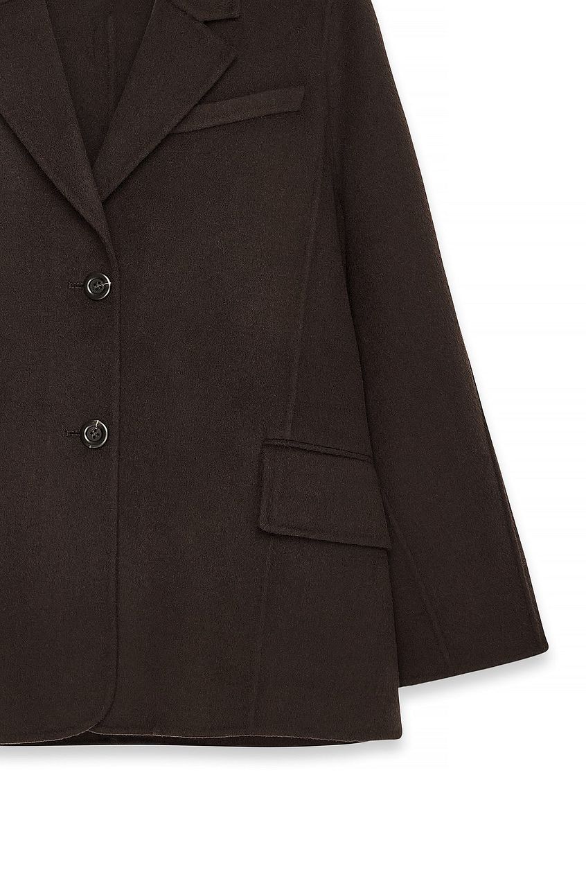 Oversized Wool Blend Sleeve Detail Short Coat