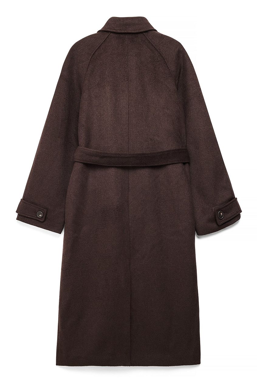 Oversized Raglan Sleeve Wool Blend Coat