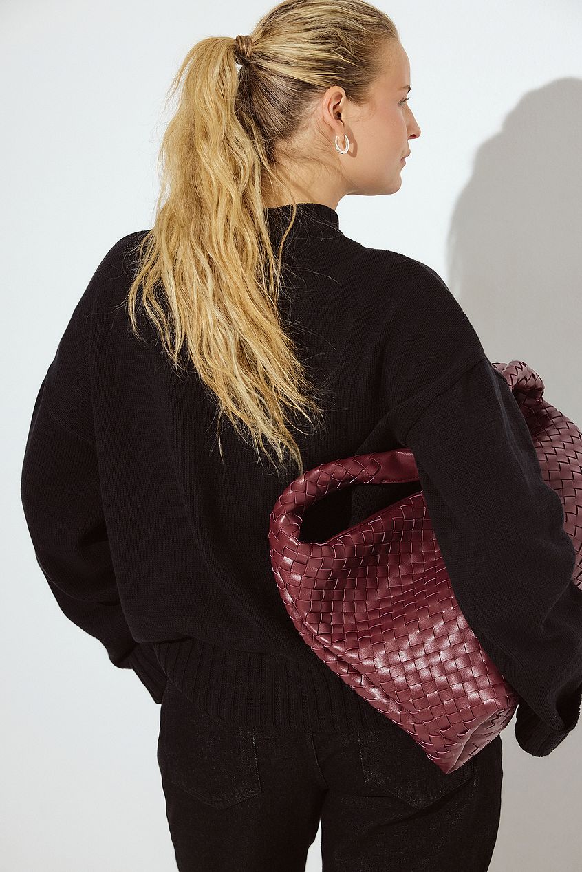 Folded Sleeve Knitted Sweater