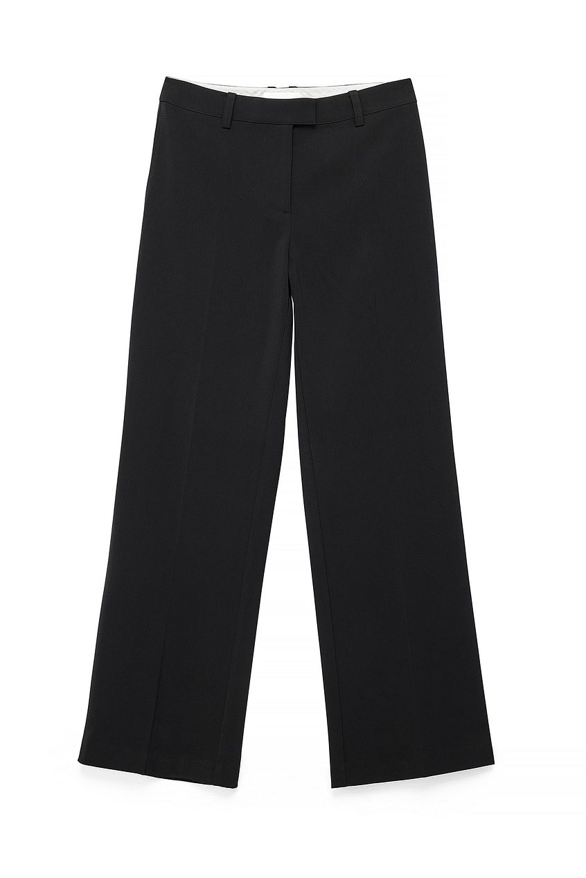 Straight Leg Mid Waist Suit Pants