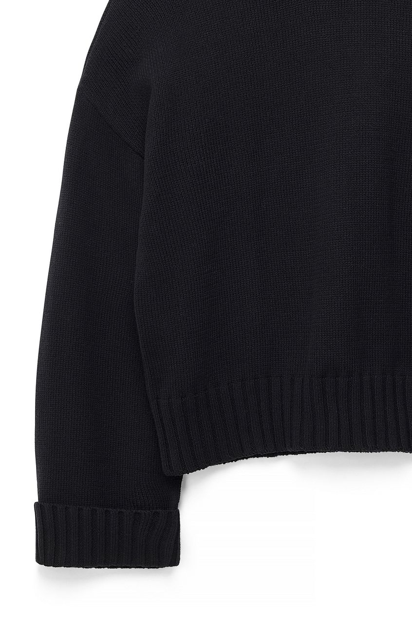 Folded Sleeve Knitted Sweater