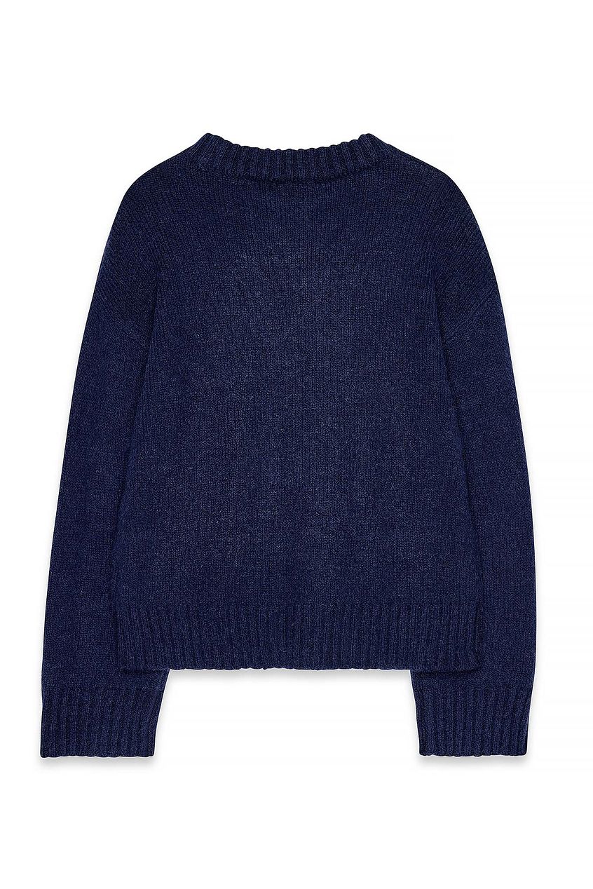 Round Neck Wool Blend Knitted Sweater
