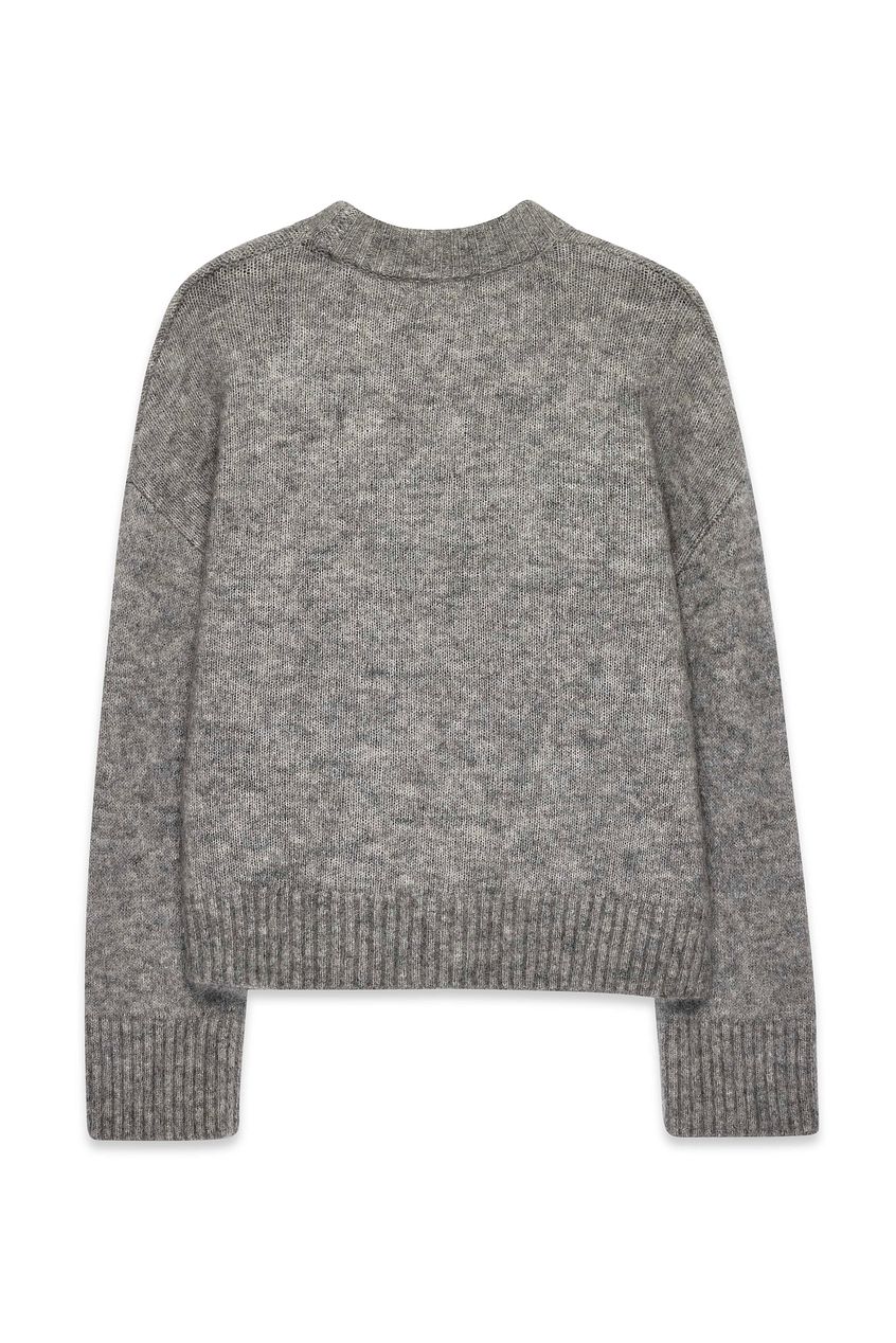 Knitted Mohair Blend Round Neck Sweater