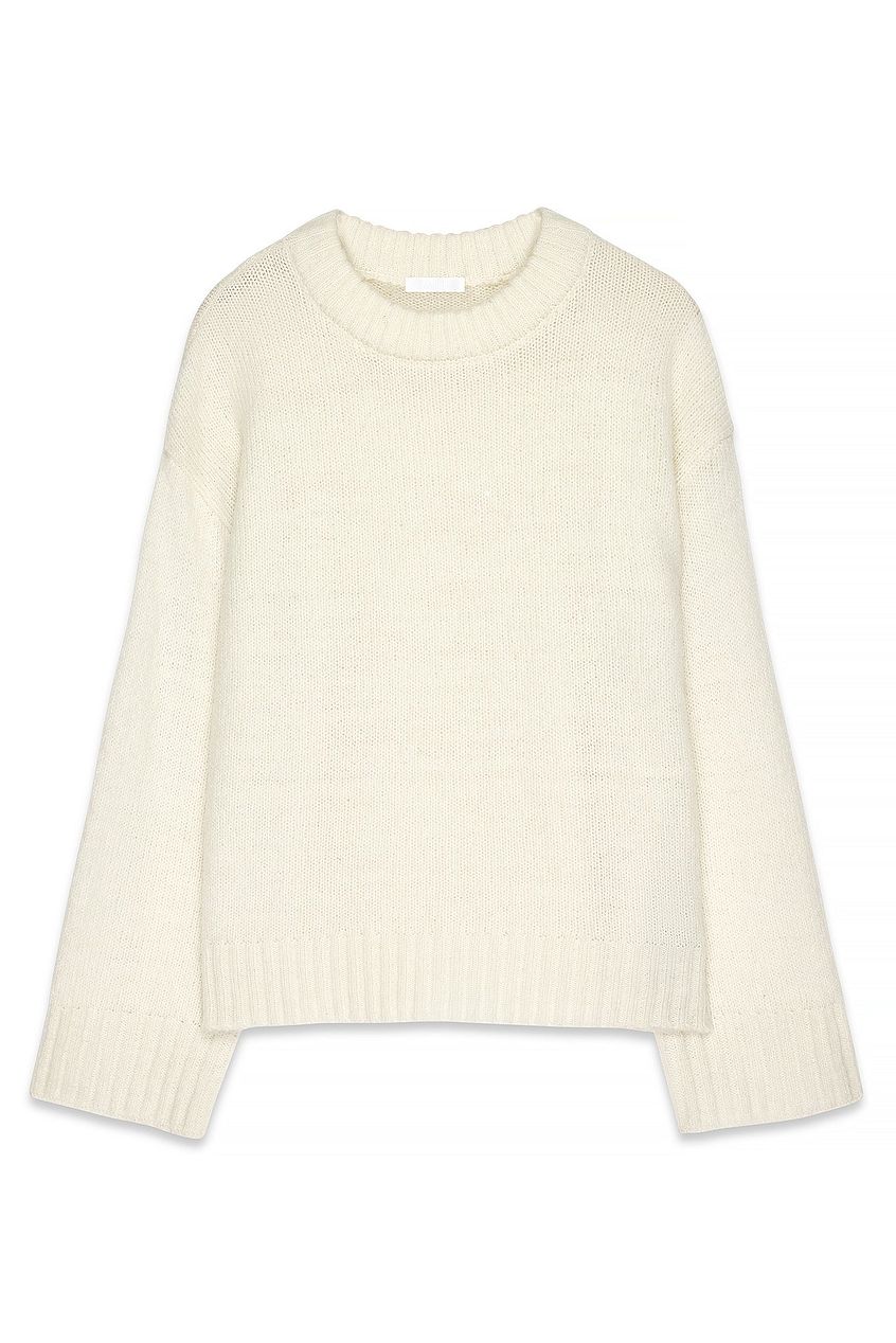 Round Neck Wool Blend Knitted Sweater