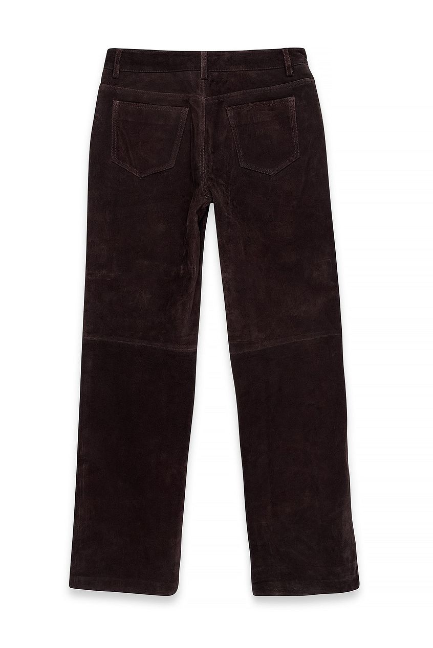 Straight Fit Suede Pants
