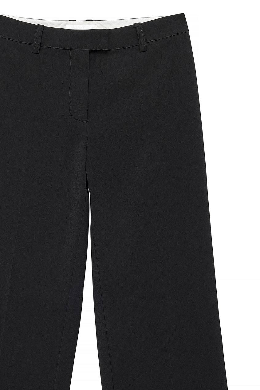 Straight Leg Mid Waist Suit Pants